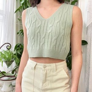Cropped Sweater Vest
